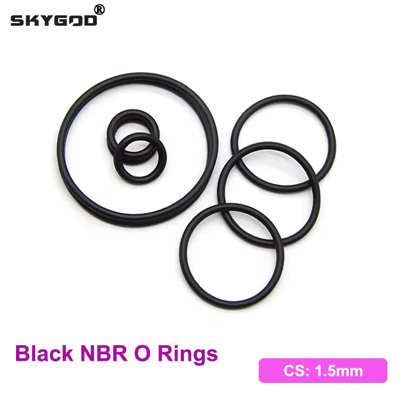 

50/100Pcs CS 1.5mm Black NBR O Ring OD 4.5~ 90mm Nitrile Rubber Round O Type Corrosion Oil Resist Sealing Washer Gasket