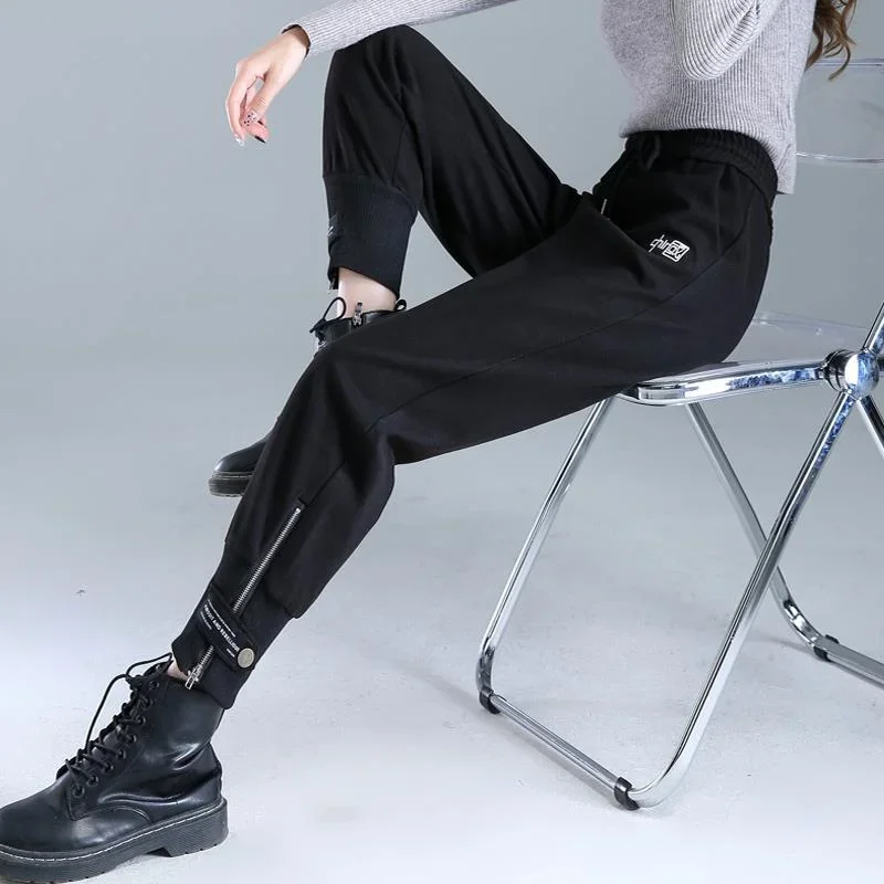 Pants for Women High Waist Tweed Autumn Winter New In Comfortable Stretch Aesthetic 90s Original Chic and Elegant Woman Trousers