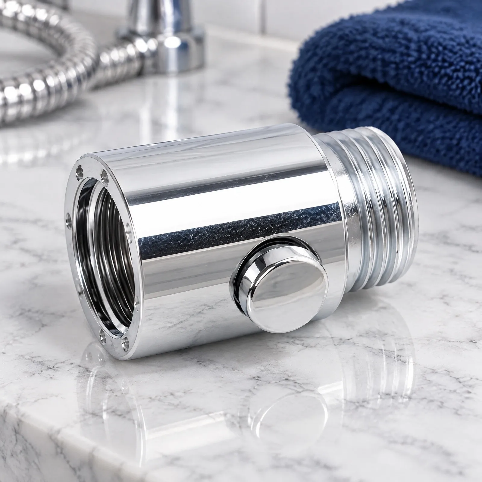 1pc Shower Head Shut-off Valve Current-limiting Shower Pressure Reducer Stop Water-saving Valve ABS 2.6x4x2cm Bathroom Fixture