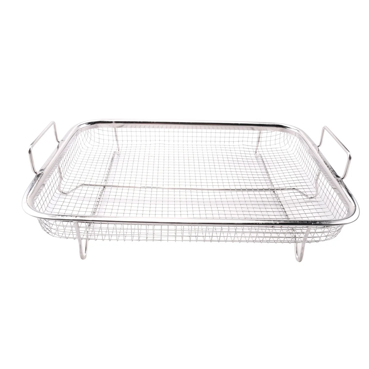 Cesta para freidora de aire para horno, bandeja y sartén para verduras y sartenes de acero inoxidable, freidora de aire de lujo en su horno, juego de 2 piezas, para parrilla