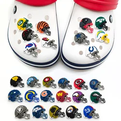 27Pcs Rugby Team Helmet Nfl Series Shoe Charms for Clogs Bubble Slides Sandals PVC Shoe Decorations Buckle Accessories for Kid