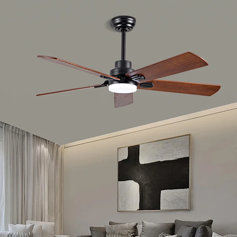 

5 Blades Solid Wood Ceiling Fan with lights Remote Control and DC Motor Lighted Ceiling Fan for Living Rooms Bedrooms Farmhouse