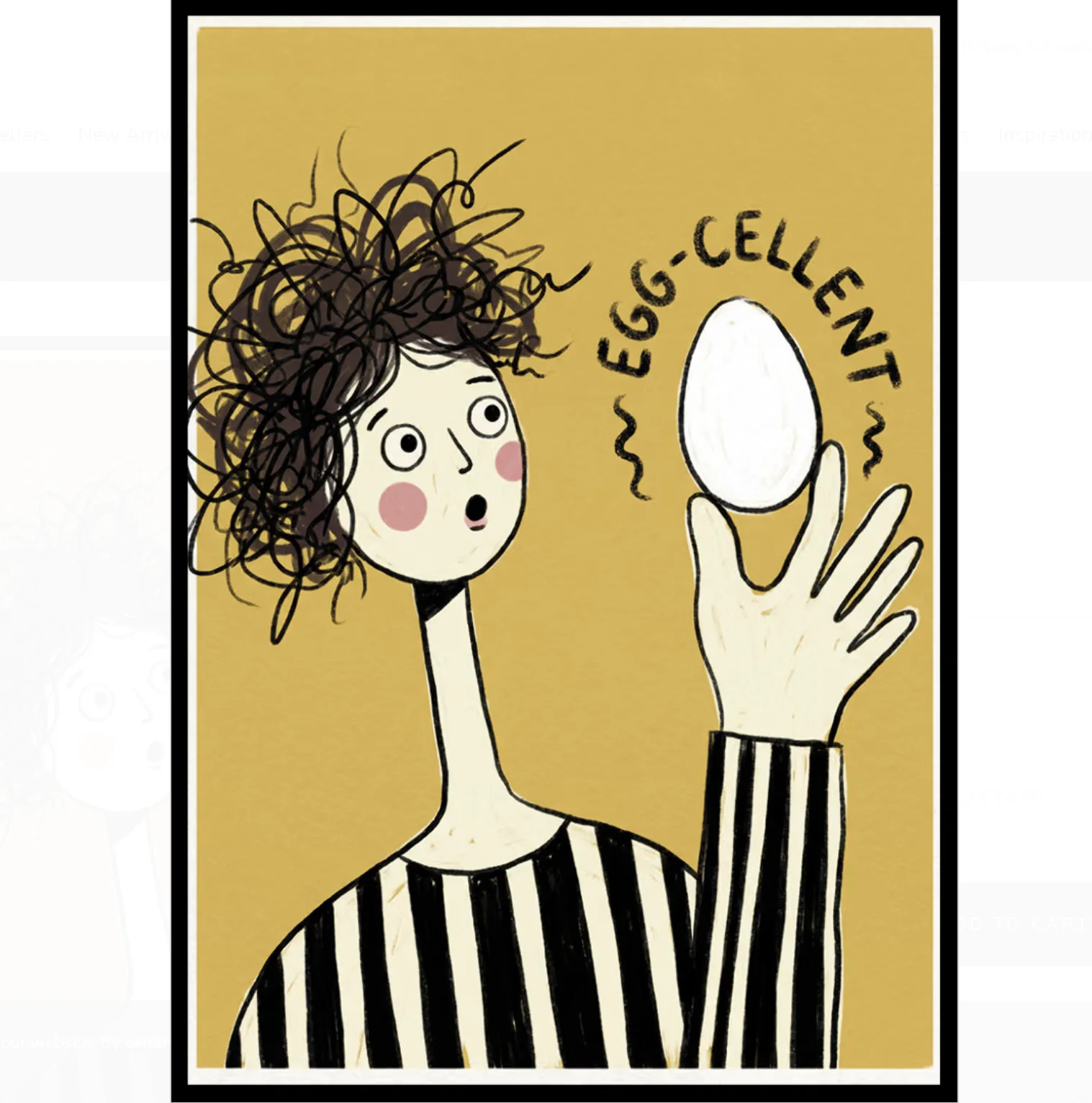 Wall Art Canvas Prints Posters Decor, Funny Egg-cellent Cartoon Character Print, Kitchen Bedroom Cafe Home Wall Decoration