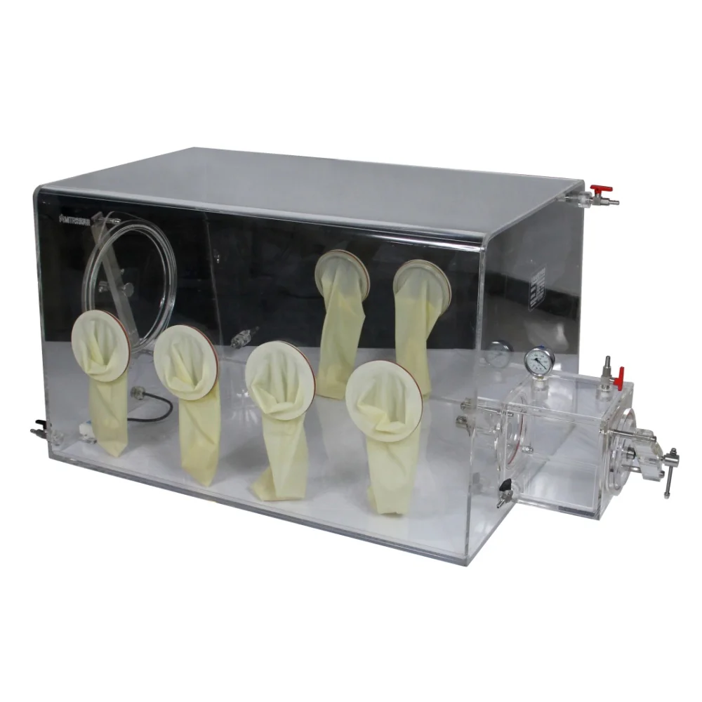 

MITR Acrylic Lab Negative Pressure Pmma Chamber Benchtop Inert Atmosphere Isolation Glove Box