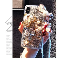 Luxury Anti-Scratch Rhinestone Phone Case with Strap for Xiaomi Redmi12 13 Note 13Pro 11 12Pro 13 Pro Plus Cover