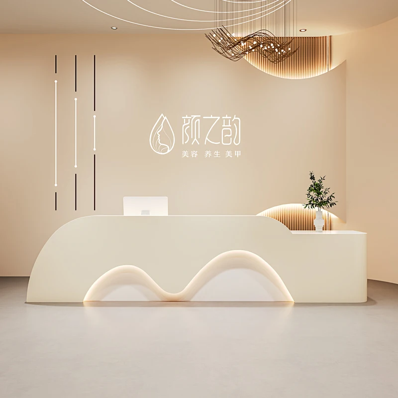 

Luxury Salon Reception Desk Counter Modern Beauty Salon Standing Reception Desk Bar Counter Conference Recepcion Bar Furniture