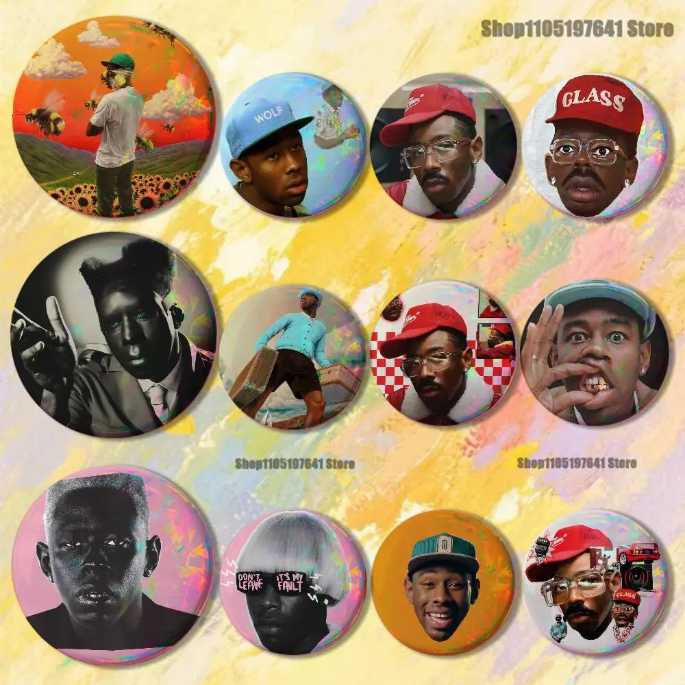 

Rapper T-Tylers The Creatorv Badges Button Round Creative Pin Brooch Badge Bag Decor Accessories Fans Collect Friends Gifts