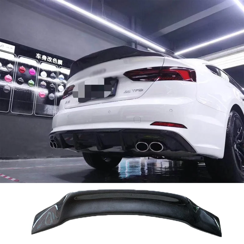 

For 2017-2023Audi A5 S5 100%Real Carbon FiberHighquality Rear Spoiler Trunk Lid R Style