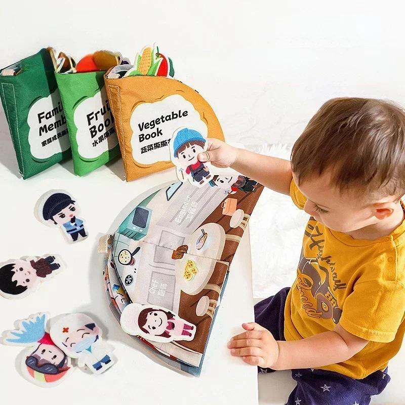 Children's Tear Book Baby Cloth Book Toy Picture Matching Can Tear Paste Repeatedly Tear Paste Cloth Art