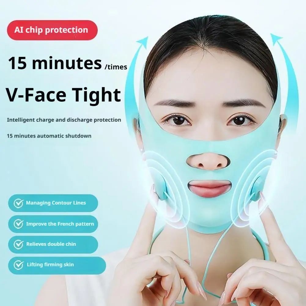 EMS Microcurrent Lifting V Facial Device Smart Pulse Face Shaping Beauty Instrument Skin Tightening Anti-Wrinkle Facial Massager