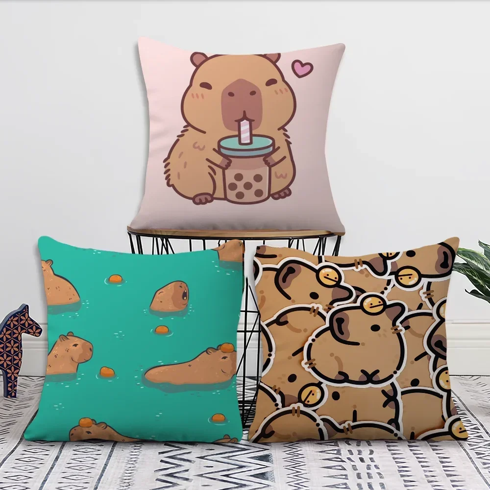 

Удобная наволочка с рисунком капибары, автомобильные украшения, офис, гостиная, диван, домашняя наволочка