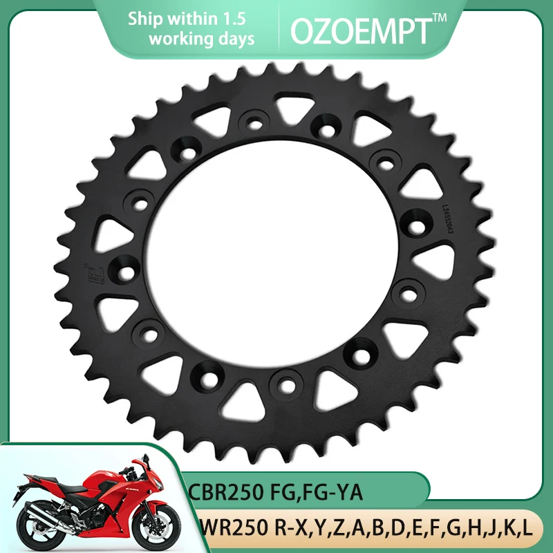 

OZOEMPT 520-43T Motorcycle Rear Sprocket Apply to 600 RC CBR250 FG,FG-YA VT250 Xelvis XL500 R Pro Link WR250 R-X,Y,Z,A,B,D,E,F