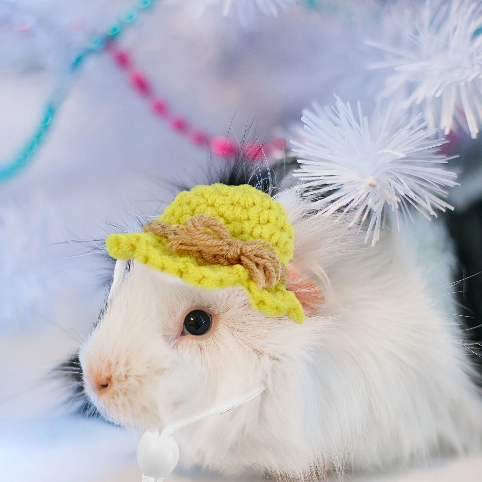 

Hamster Hat Small Animal Photo Prop Lightweight Comfortable Adjustable Strap Pet Supply Mini Knitted Toy Flower 1 Decor