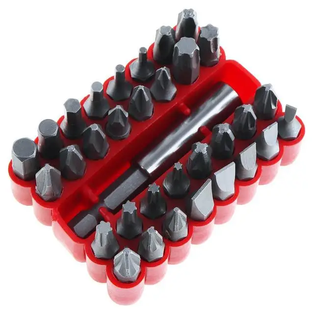 33 Cái/lốc Vít Bộ Dụng Cụ Cầm Tay Bộ Lục Giác Torx Lục Giác Pozidriv Xẻ Rãnh Phillips Đặc Biệt Tua Vít Khoan