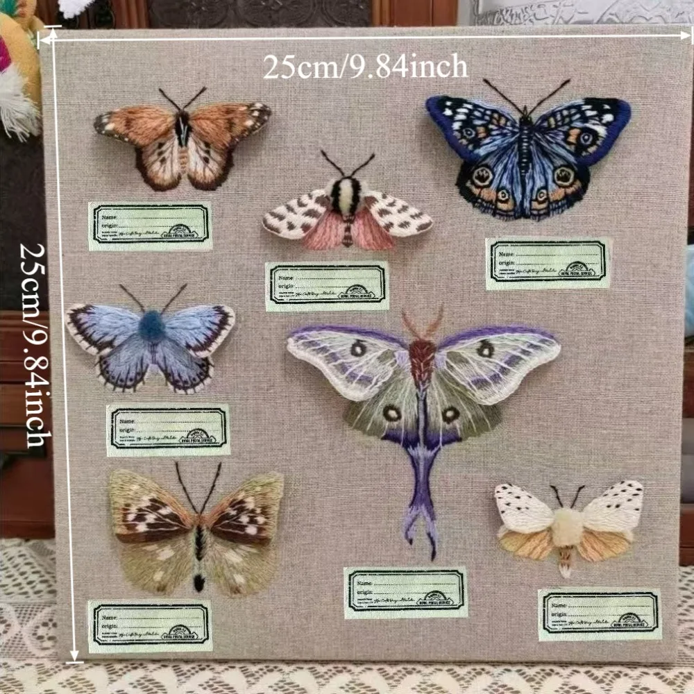 7-teiliges Einzigartiges Dreidimensionales Schmetterlings-Handstickerei-Set, Das Set Enthält 7 Verschieden Geformte Schmetterlinge + Nadeln + Zubehör – Detail 14