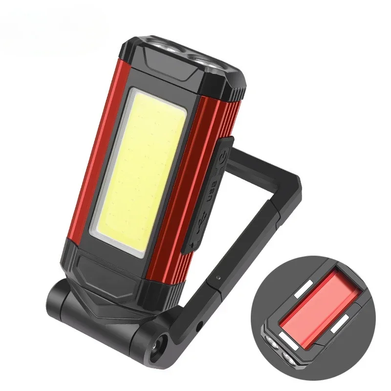 Reflector COB, luz de reparación de automóviles, luz LED de trabajo, carga USB con imán, luz fuerte multifuncional plegable