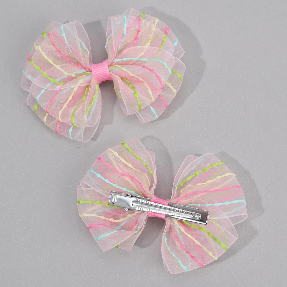 

Bulk 30pcs Handmade Mesh Bow Hair Clips 3.7 Inch Kids Hair Accessories Lace Barrettes Hairgrips for Girls Children Headwear