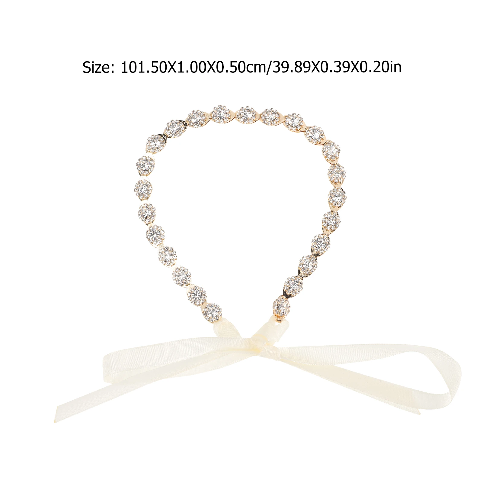 

Elegant Bridal Crystal Headband Wedding Hair Accessories Flower Crown Ribbon Jeweled Hair Band For Women Prom Beach Party