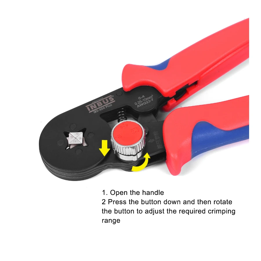 Taiwan INBUS Adjusting Ratchet Crimper Pliers Self-Adjusting Square Wire Crimper Plier for AWG 23-7  NO.IBS-604 Plis|604|606