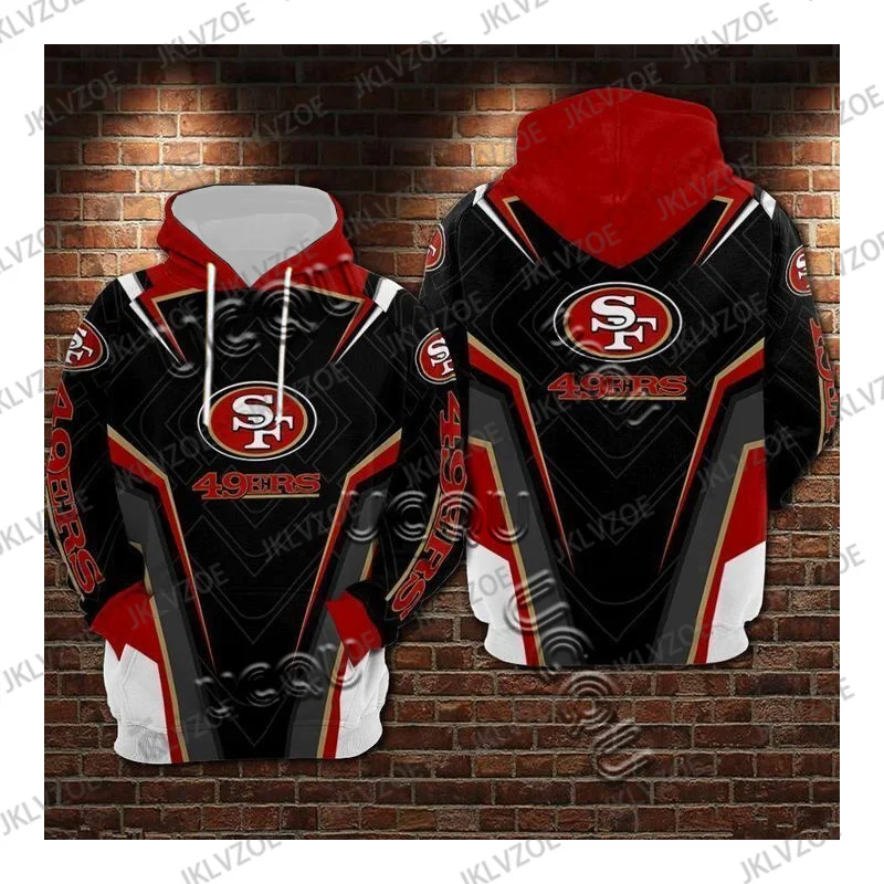 San Francisco 49Ers Hoodie Autumn Winter Oversised Pullover Hoodie 3D Digital Print Loose Men Casual Hoodie Sport Casual Hooded