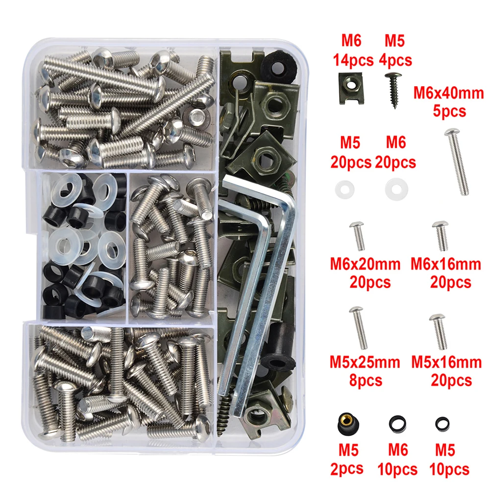 Universal M5 M6 Screws Bodywork Fairing Bolts for Honda CBR Yamaha YZF R1 R3 Suzuki GSXR Kawasaki Ninja Aprilia Ducati Triumph