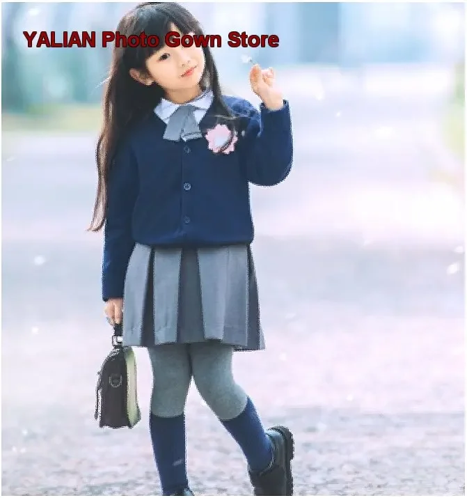 British Style Knit Cardigan Jacket School Uniform Kindergarten Class Outfit Elementary Graduation