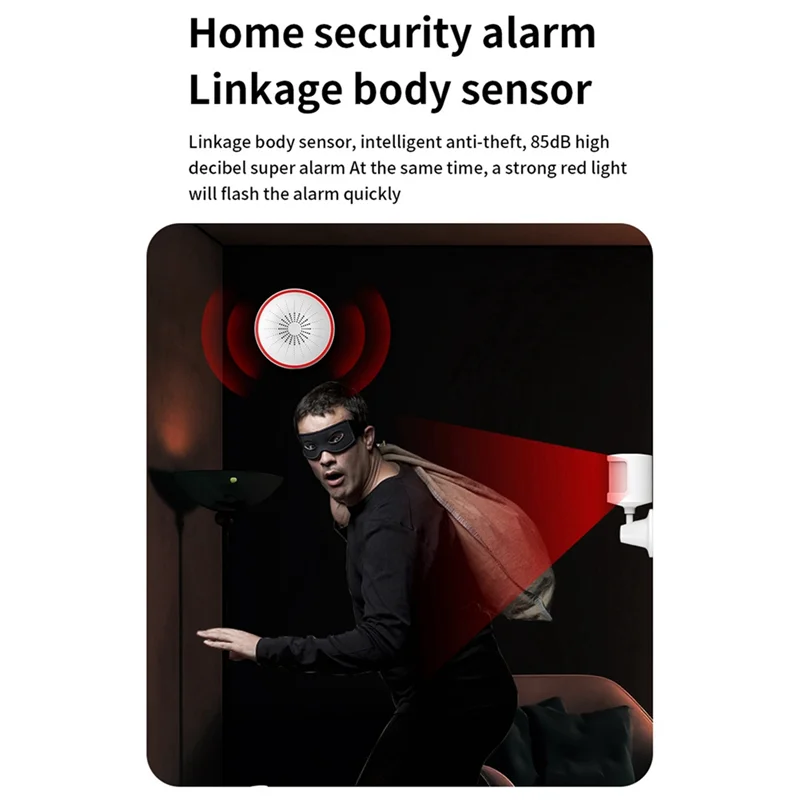 

REPLA-Tuya Умный дом Беспроводная система сигнализации Звуковая и световая сигнализация Датчик-детектор Интеллектуальный датчик с питанием от USB