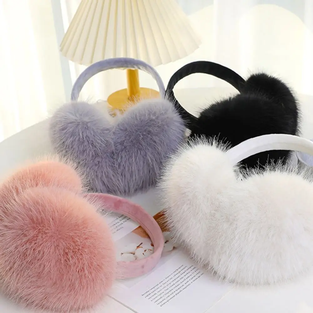 Cute Plush Ear Warmer Anti-Freeze Collapsible Ear Cover Thickening Keep Warm Winter Earmuffs for Women Girls