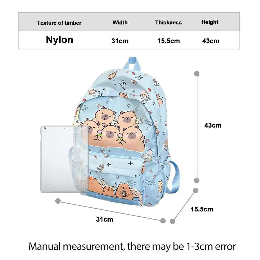 حقيبة ظهر للأطفال على شكل حيوانات لرياض الأطفال - حقيبة مدرسية خفيفة الوزن ذات سعة كبيرة، حقيبة كتب لطيفة للجنسين بتصميم كابيبارا