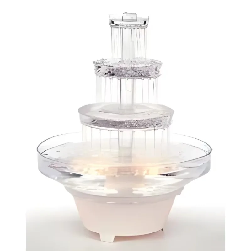4 Layer Acrylic Cake Stand with Fountain Acrylic Cake Stand with Light Emitting Diode Lighting and Fountain