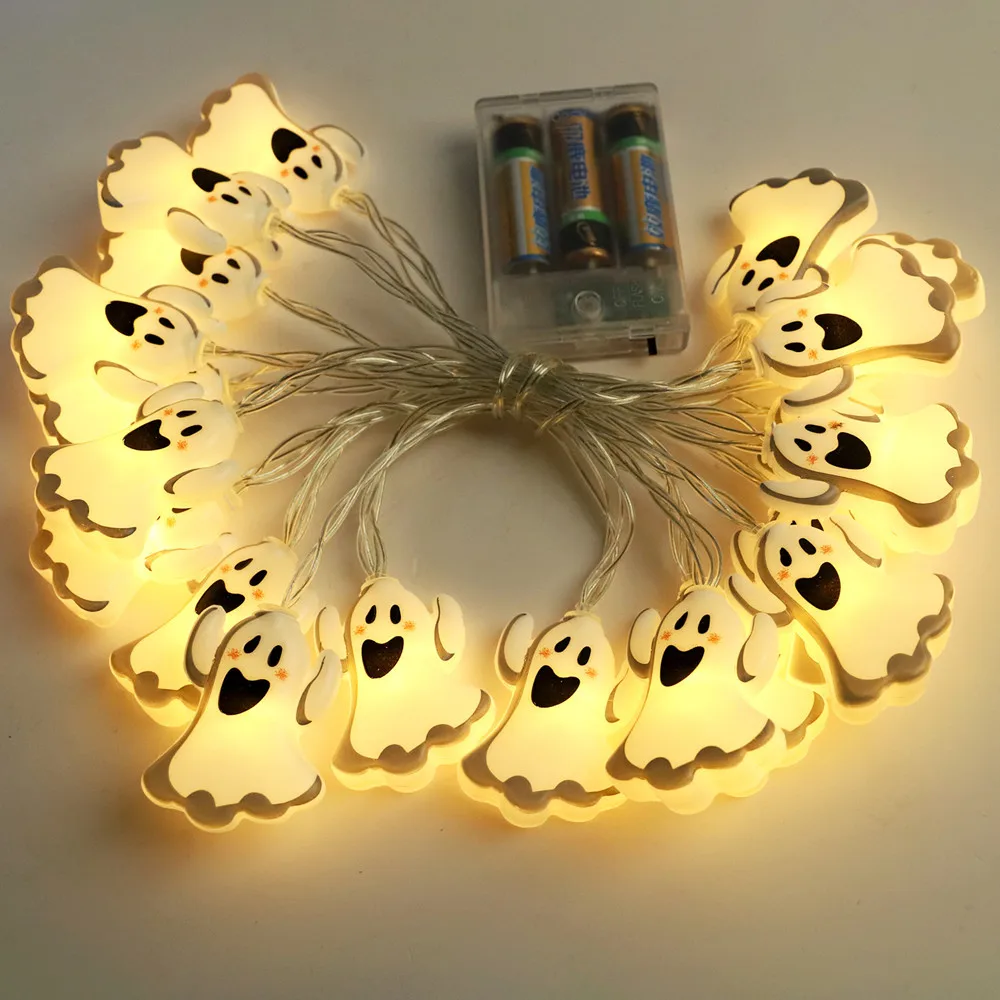 New Ghost Halloween LED String Lights Halloween Decorations Party Lights Battery Copper Wire Night Light Patio Indoor Decor 680