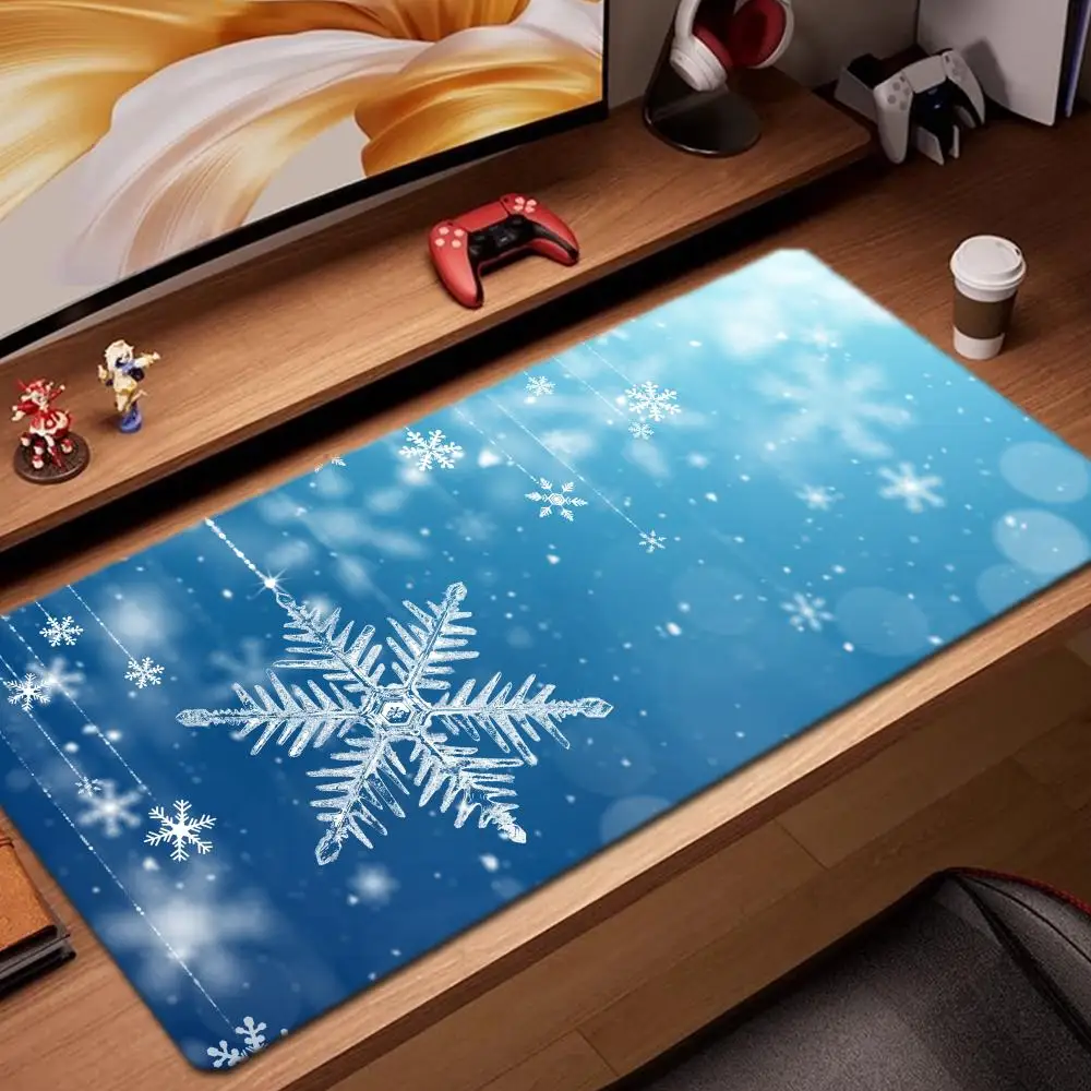 

snowflake wallpaper Mouse Pad Game Accessories keyboard pad XXL large locking edge 900X400 mm table mat Gaming mousepad