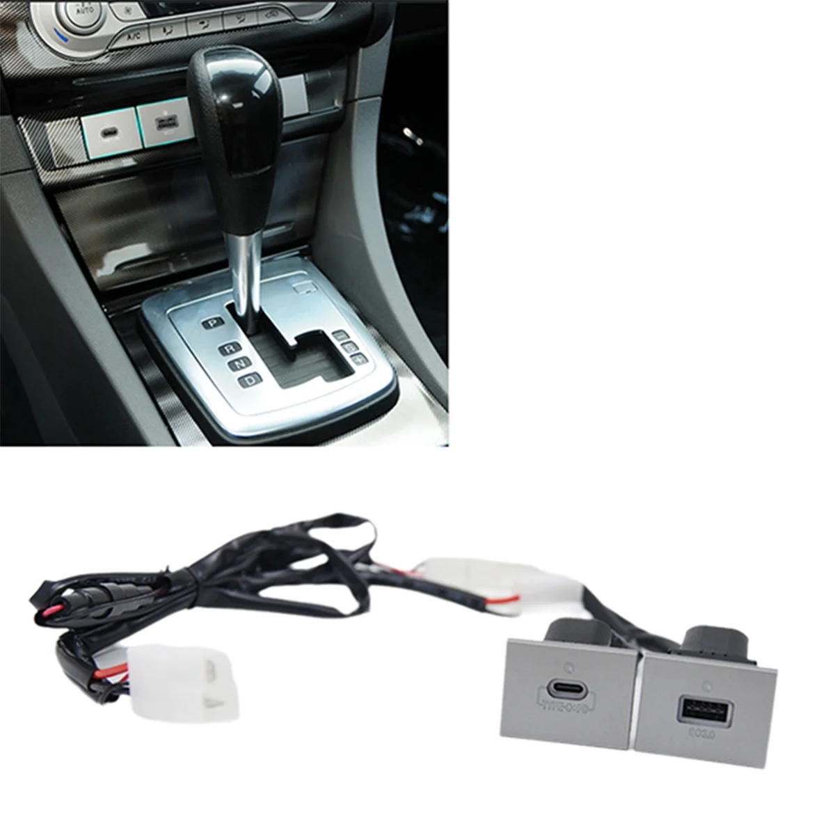 Car QC3.0+PD Fast Charger Socket 12V/24V USB Charging Outlet Power Adapter for Ford Focus 2005-2015