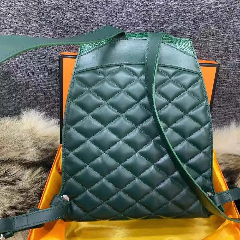 fanzunxing women backpack women crocodile bag green  double shouolder bag fashion men women