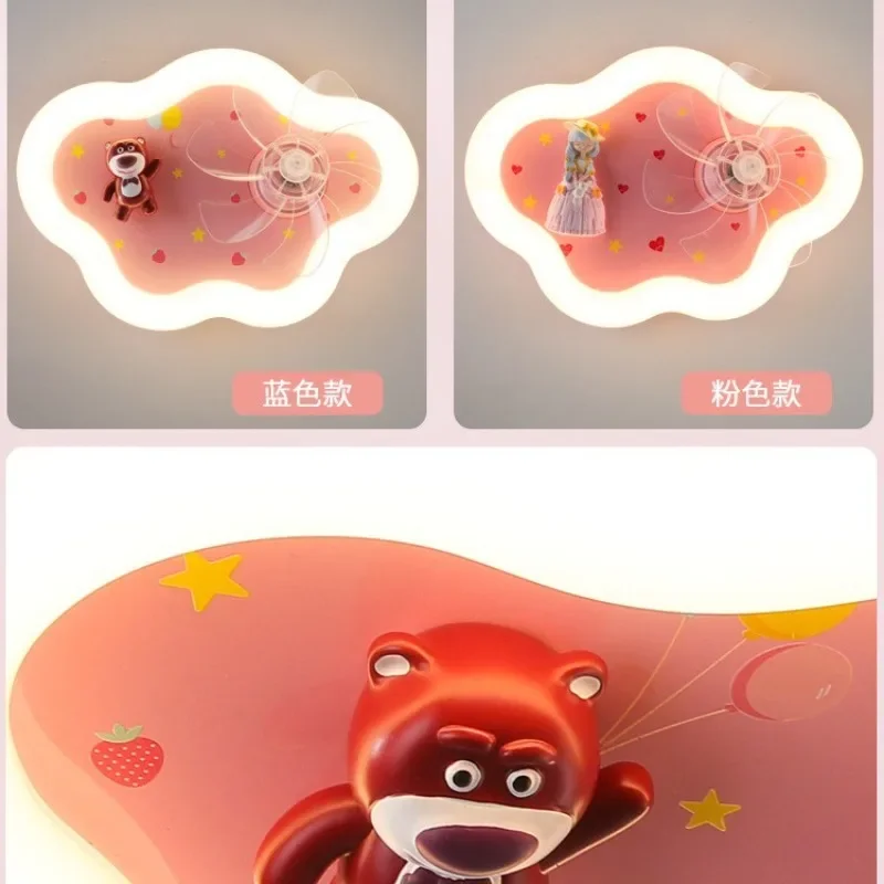 

Full spectrum eye protection children's room bedroom princess room strawberry bear lamp
