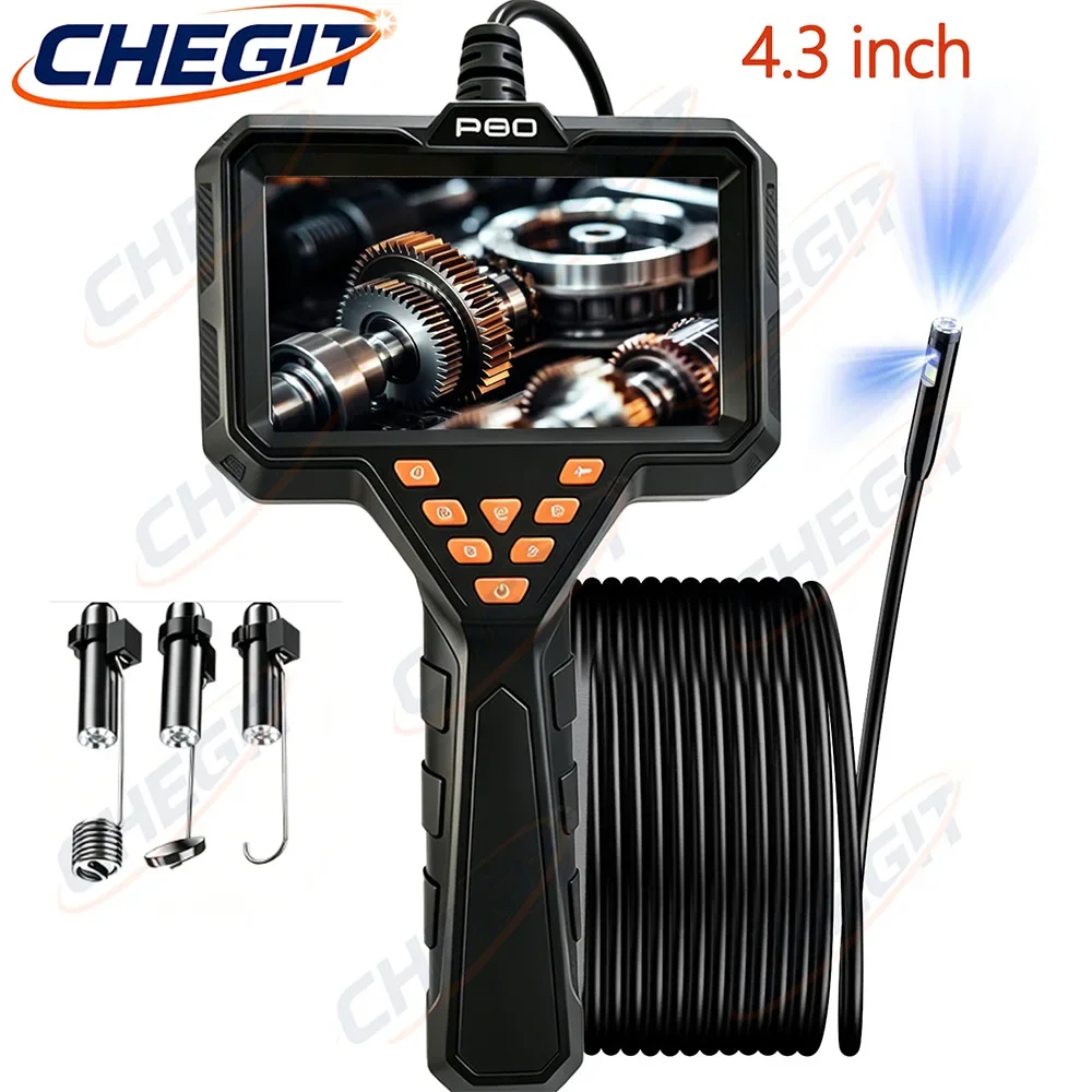 

1-10M Detachable Borescope Single&Dual 8mm Camera 1080P HD with 4.3'' Screen IP67 Endoscope Inspection Camera for Piping Engine
