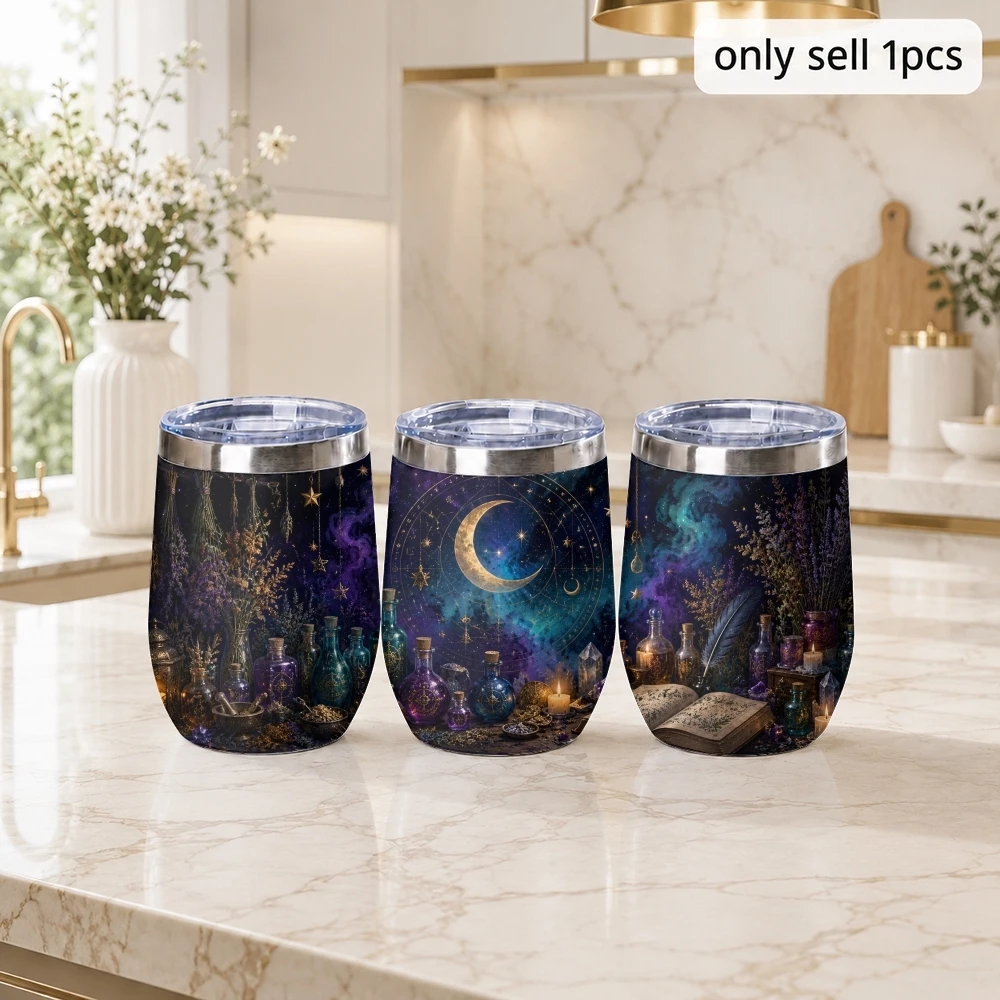 Halloween Witch Potion Vacuum Flasks 12oz Insulated Wine Tumbler Vacuum Coffee Mug Egg Shaped Thermos