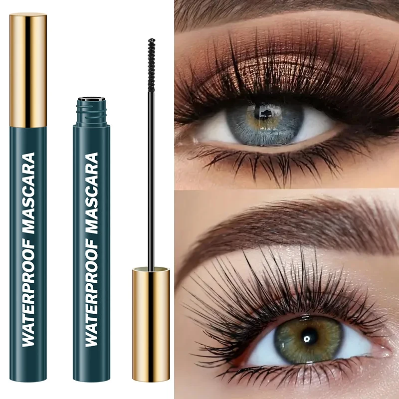 Waterproof 4D Mascara Black Brown Ultra Thin Volumizing Long-Lasting Smudge-Proof Eyelash Lengthening Extension Mascara Makeup