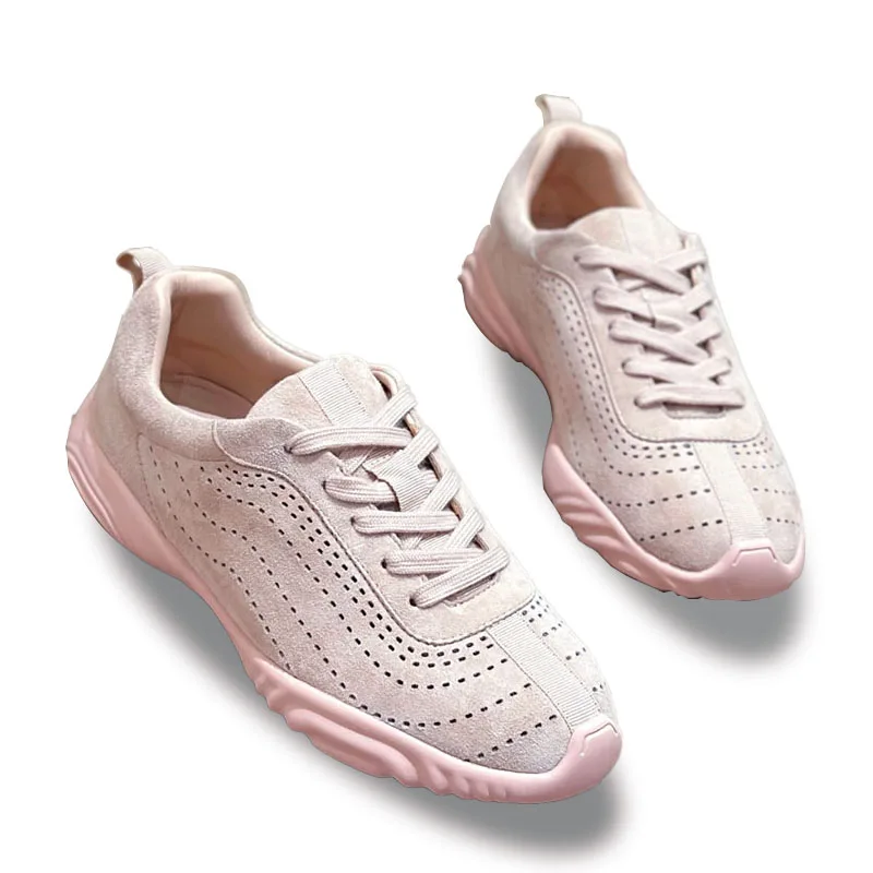 Premium Genuine Leather Casual Shoes Women Handmade Luxury Soft Sole Flat Sneakers Breathable Walking Trainers Comfortable