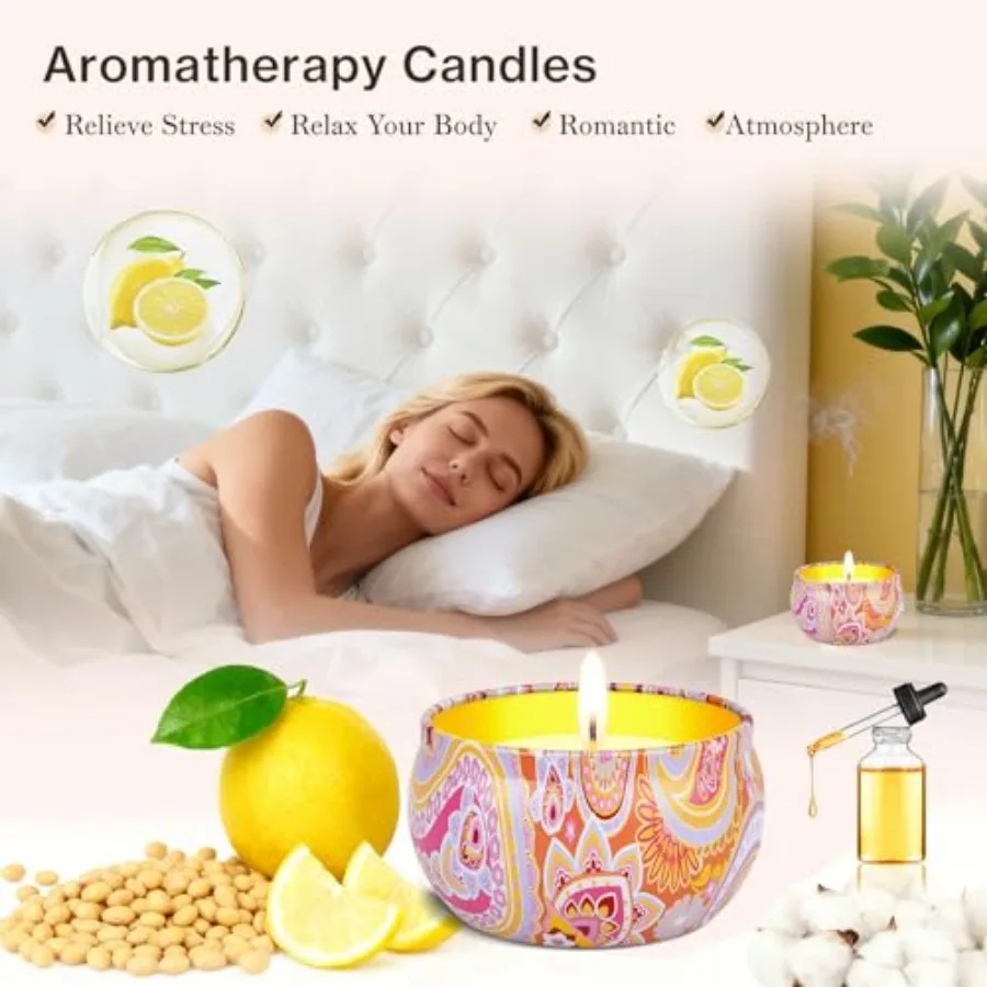 Candle Set, Gifts Set for Women, Teacher Appreciation Gift, Scented Candles and Hand Cream Lotion Set, Mother's Day Gift, Bithd