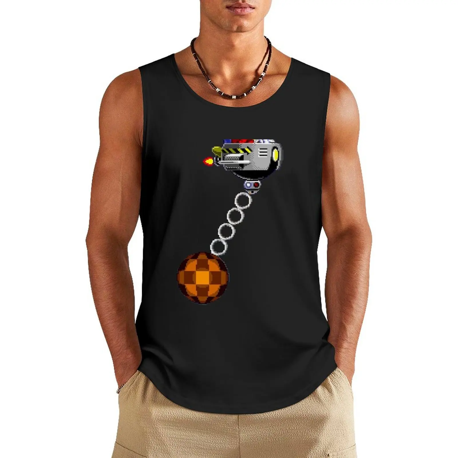 16-bit Eggman - Dr Robotnik Wrecking Ball Tank Top muscle t-shirt t-shirts man clothes for men