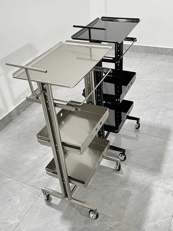 Barber Shop Tool Cabinet Stainless Steel Barber Shop Tool Cabinet Hair Salon Special Cart Multifunctional Shelf Hair Cutting