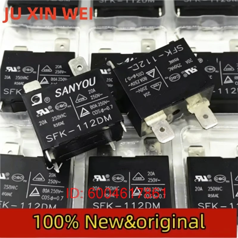 10 Peças/lote 100% Novo Original Relé SANYOU SFK 112DM SFK-112DM 12V 20A 250VAC 4 Pinos Relé de Ar Condicionado Relé de Potência