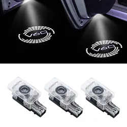 Lumières de bienvenue de porte de voiture à LED, budgétaire de logo pour Volvo V60, lumière d'ombre fantôme, lampe de sécurité, accessoire automatique, 2 pièces