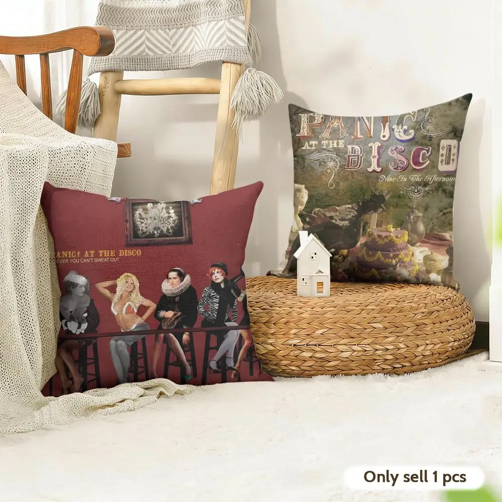 American Rock Band P-panic At The Disco Cushion Cover Organic Linen Square Pillow Case Durable Non-Allergenic And Kind To Skin