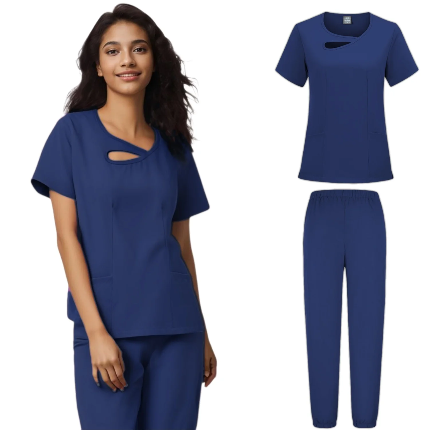 Spa Salon Verpleging Scrub Vrouw Joggers Verpleegkundige Uniform Medische Scrubs Korte Mouw Blouse Dentiste Werkkleding