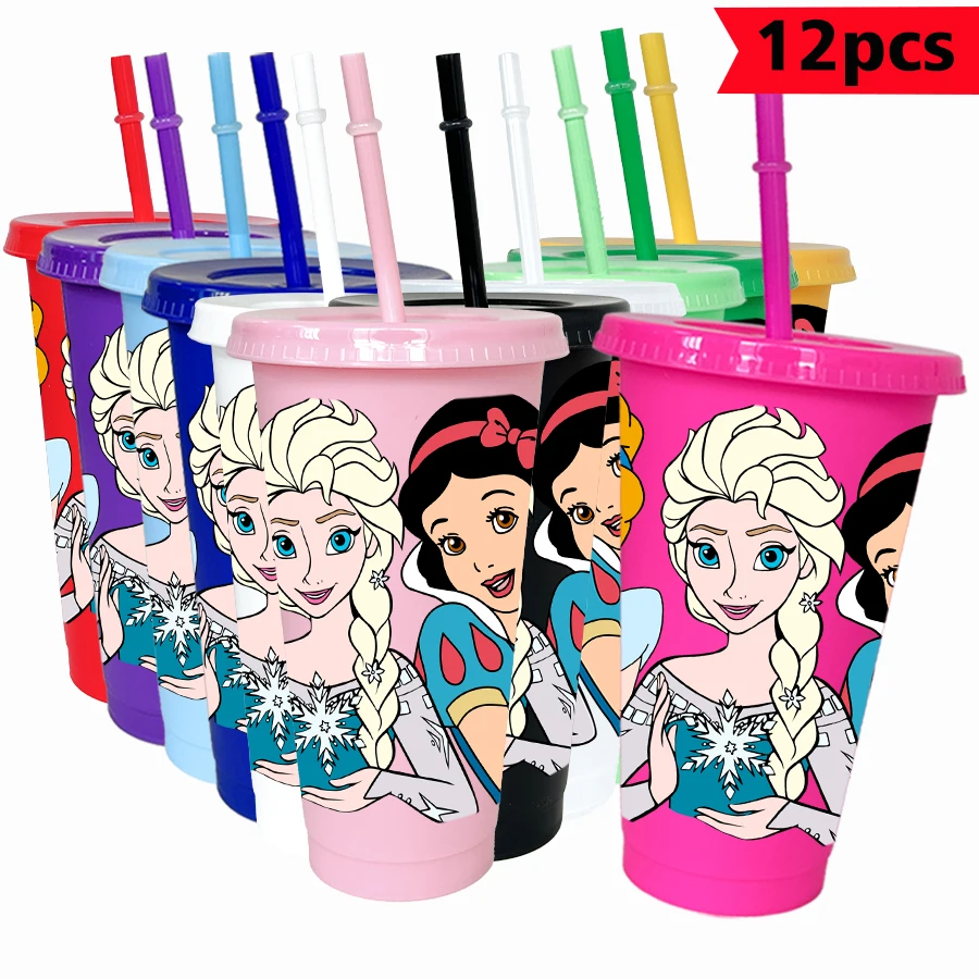 

12PCS/pack Disney, Disney Princess, Frozen 26oz multi-color plastic water cup party drink set birthday/back to school gift