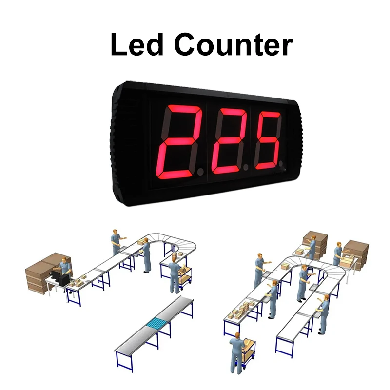 LED Digital Event Countdown Timer, Wall Mounted, 999 Number Display, Electronic Day Counter, High Brightness, + 1/-1