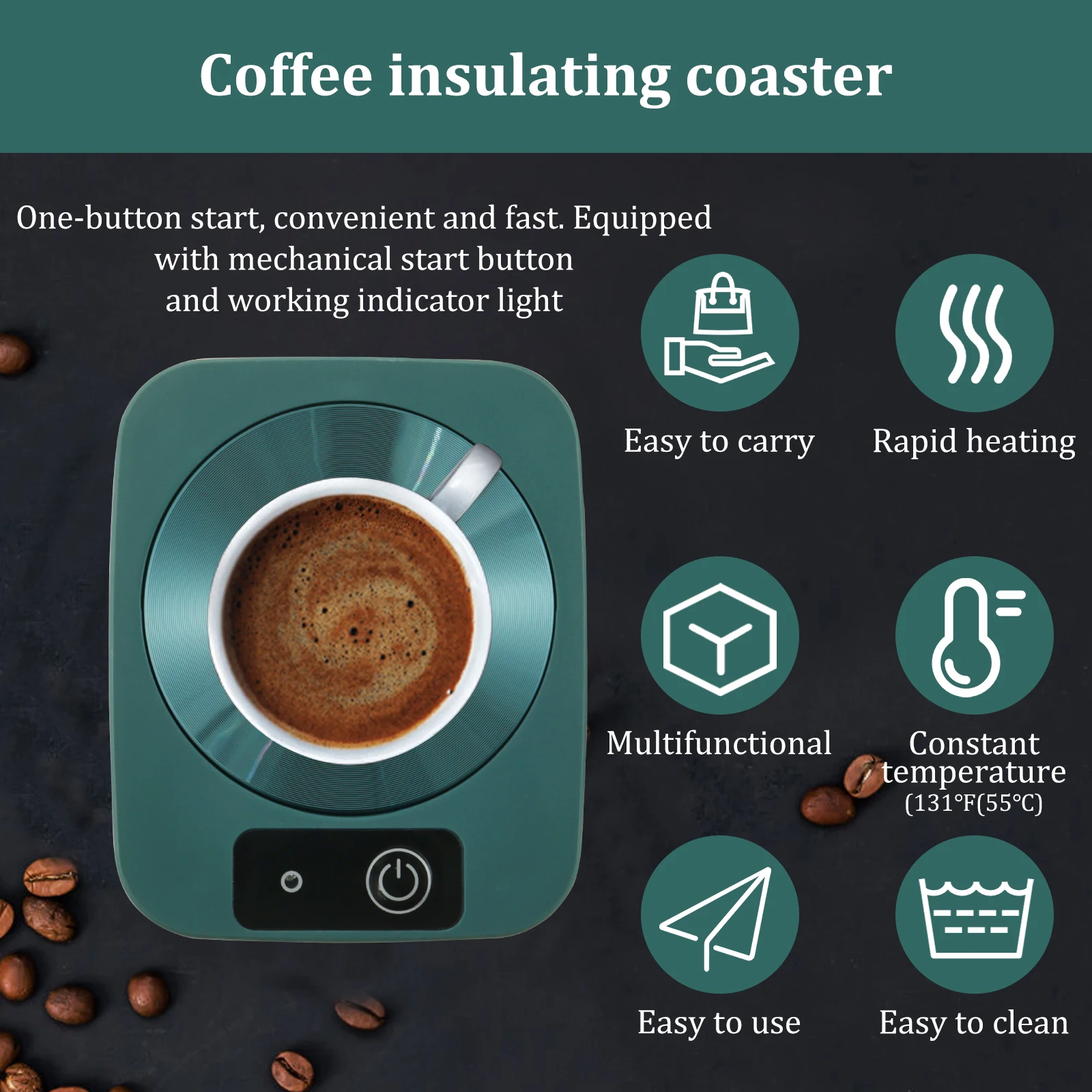 Electric Heater Cup Mug Warmer Coffee Mug Warmer Heater Warm Mat Constant Temperature Coaster For Home Office Christmas Gifts