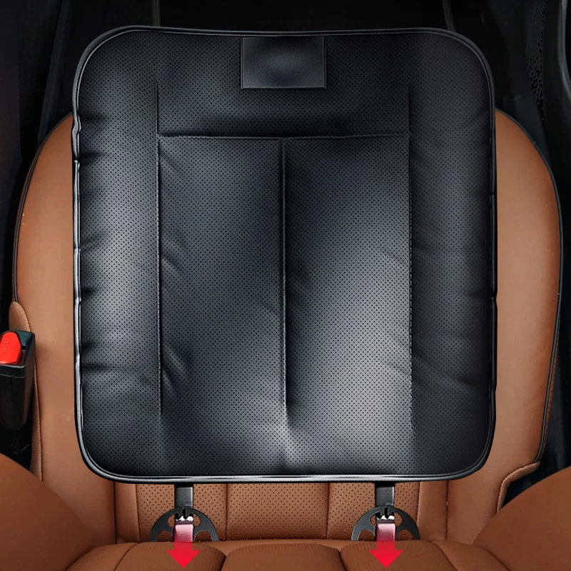 yimoyop 45*43CM Leather Car Seat Cushion With Breathable Hole Universal Anti-slip Vehicle Seat Mat Soft Seat Padi